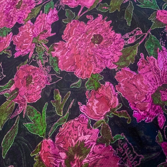 Handmade Reversible Dark Floral Paisley Pull On Midi Skirt Medium Whimsigoth - Picture 3 of 9